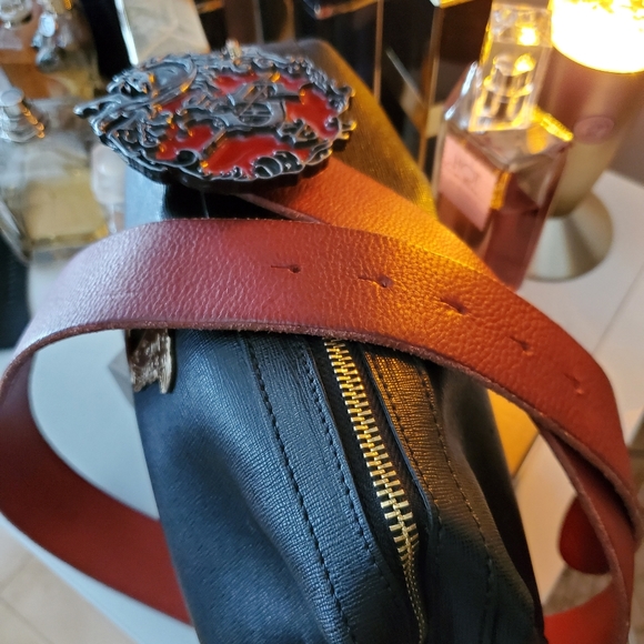 DIESEL Vintage Red Leather Belt - Picture 4 of 7